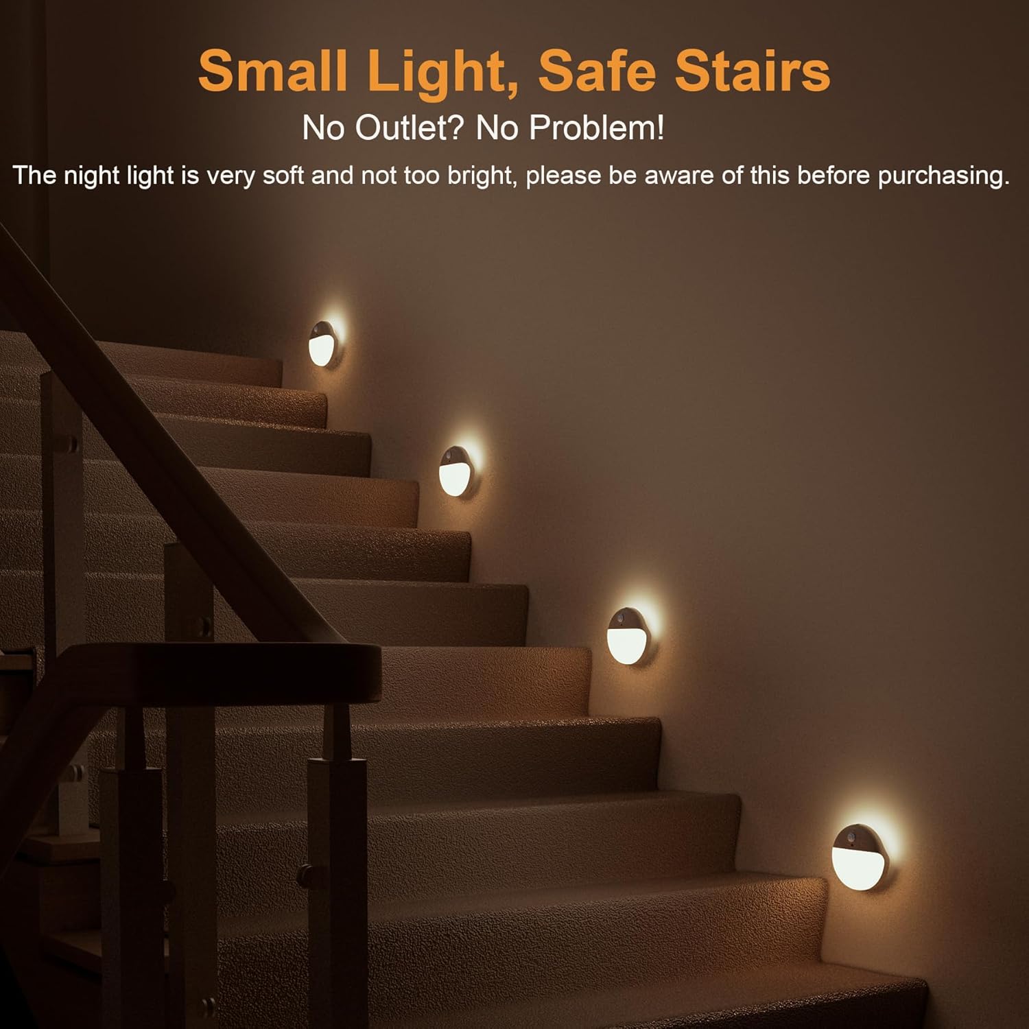 2 Pack Motion Sensor Light Indoor, 2.6" Small Stick on Lights for Stairs, Bathroom, Dimmable Battery Night Light, 3 Light Modes, Soft LED Light for Travel, Toliets, Bedroom, Kids, Warm White
