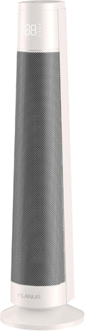 Indoor Electric Space Heaters, 1500W PTC Ceramic Heater with APP & Remote Control, 70° Oscillation for 220 sq.ft, 3 Heat Modes & 12H Timer, 45dB Space Heaters for Office & Home Use, Ivory