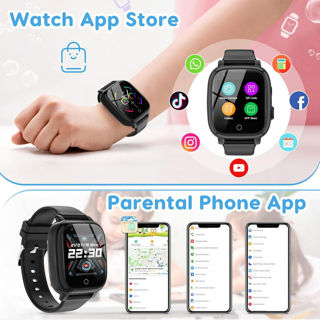 cjc 4G Smart Watch for Kids - Includes 2 Way Call, SOS Alerts, Parental Controls, Games, Camera, Alarm, Music Children's Smart Watch Gift