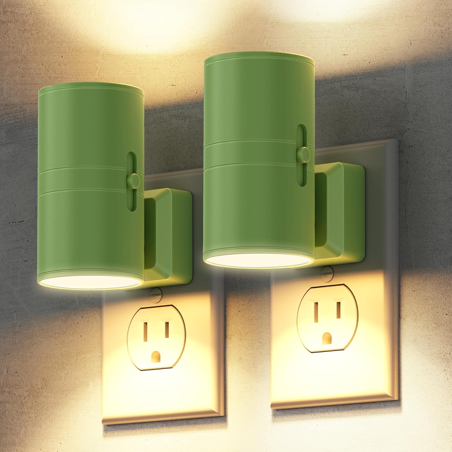 Briignite Night Lights Plug into Wall, Modern LED Night Light Plug in, Dusk to Dawn Sensor, Soft White 3000K, 0-100LM Adjustable Brightness, Dimmable NightLight for Hallway, Bedroom, Stairway, 2 Pack