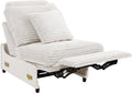 LEVNARY Modular Power Recliner Chair, Faux Rabbit Fur Upholstered Single Seat with Electric Lift Function, Compatible with Modular Sofa System (White)