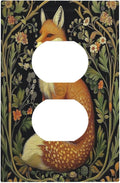 Fox Morris Plants Flowers Vine Colorful Floral Outlet Covers 1 Gang Duplex Light Switch Cover Decorative Switch Plates Electrical Receptacle Faceplate Wall Plate For Bed Room Living Room Decor