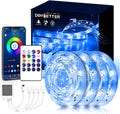 DAYBETTER Outdoor Led Strip Lights Waterproof, Smart Led Light Strips with Remote and App Control, 5050 RGB Color Changing Led Lights for Bedroom, Roof Eaves, Room Decor, 65.6 ft(4 Rolls of 16.4ft)