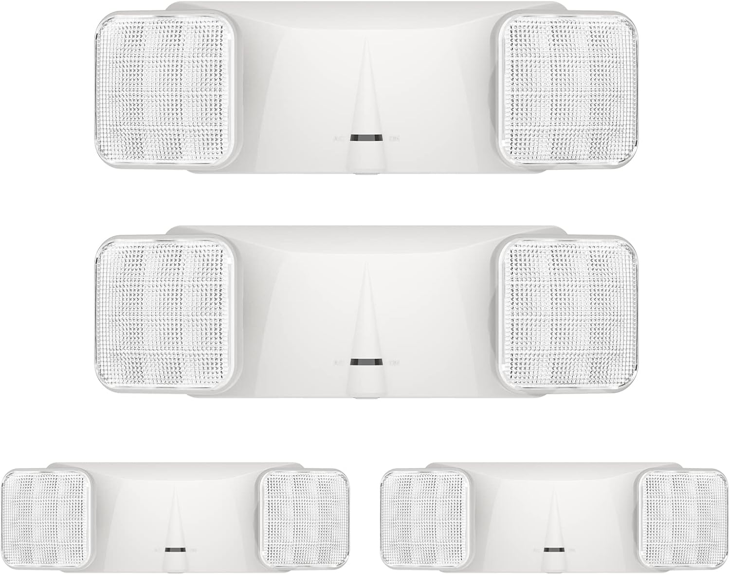SPECTSUN 4 Packs LED Emergency Lights with Battery Backup, Two Head Adjustable Commercial Emergency Lights, UL Listed, AC 120/277V, Hardwired Emergency Exit Light Fixtures for Business/Home.