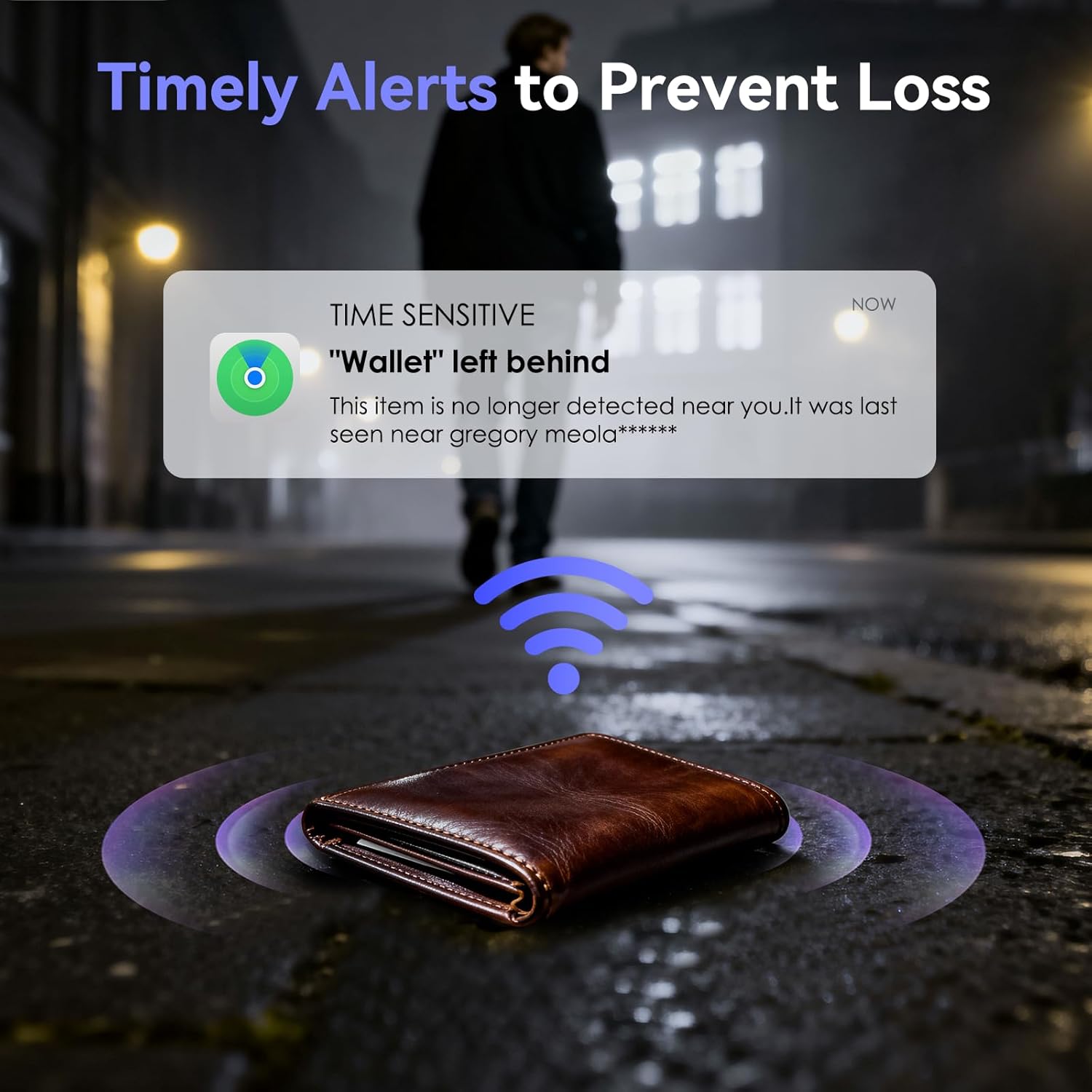 Wallet Tracker Card Air-Tag - Work with Apple Find My (iOS only), 0.07in Slim Tracking Card, IP68 Waterproof Bluetooth Tracker Finder, Apple MFi Certified, Item Locator for Luggage, Passports, Purse