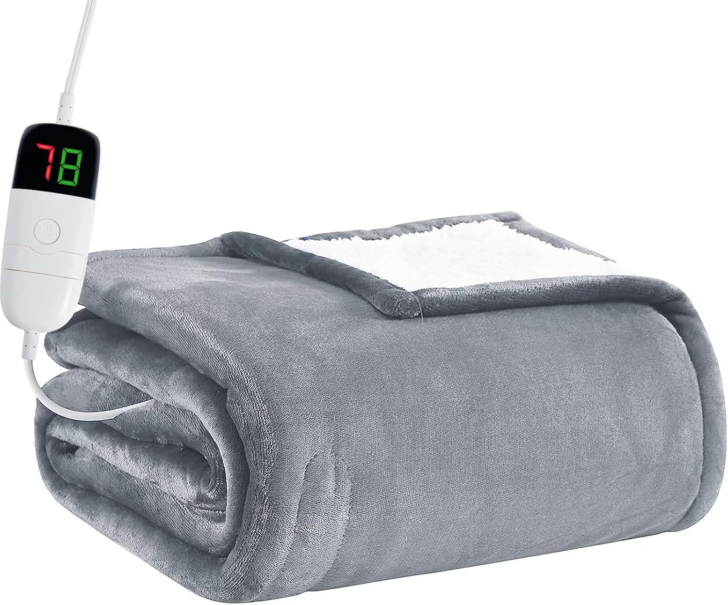 BOMOVA Heated Electric Blanket Full Size - 72" x 84" Heating Blanket with 10 Heating Levels & 8 Hours Auto Off, Warm Flannel Blanket, Christmas Birthday Gifts for Women
