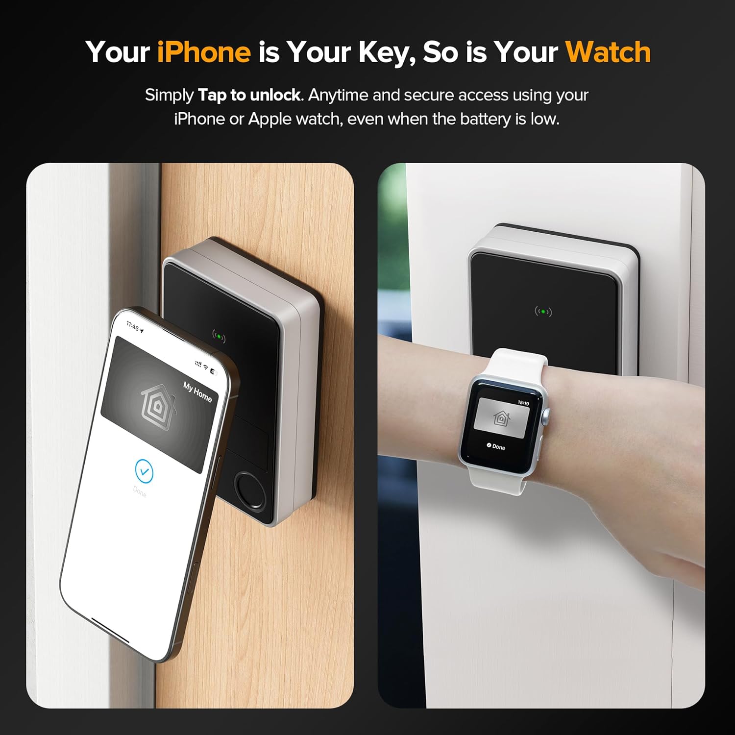 X3 Apple Home Key Door Lock Deadbolt, iOS ONLY, Smart Keyless Entry Door Lock with Fingerprint, Works with HomeKit Over Thread (Border Router), Voice/App/Remote Control, IP65 Weatherproof, Silver
