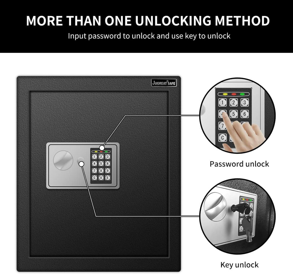 JUGREAT 80 Keys Cabinet with Sensor Light,Electronic Key Safe,Pin Code Keyless Storage Box for Keys,Secure Wall Mount Safe with 80 Key Tags
