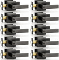 Probrico Interior Privacy Grey Door Lever Handles with Lock, Gunmetal Black 10 Pack Bedroom & Bathroom Lockset