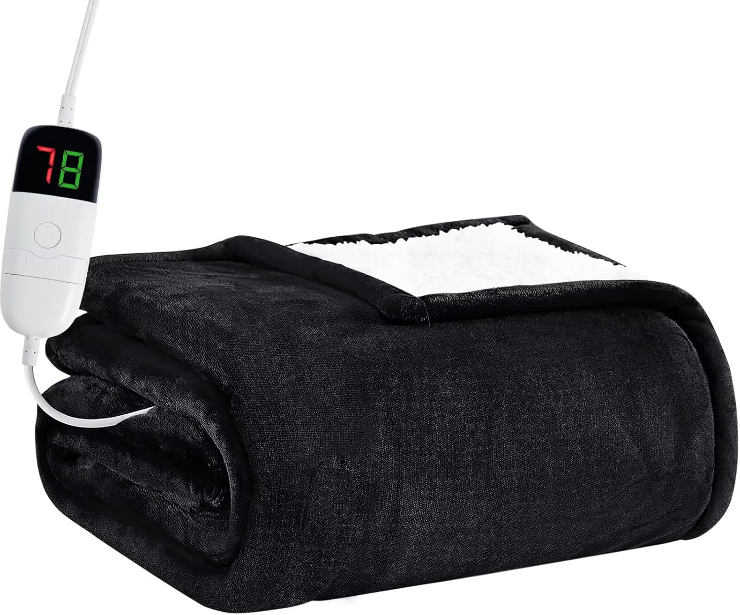 BOMOVA Heated Electric Blanket Twin - 62" x 84" Heating Blanket with 10 Heating Levels & 8 Hours Auto Off, Warm Flannel Blanket, Christmas Birthday Gifts for Women
