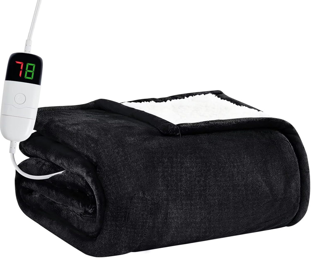 BOMOVA Heated Electric Blanket Full Size - 72" x 84" Heating Blanket with 10 Heating Levels & 8 Hours Auto Off, Warm Flannel Blanket, Christmas Birthday Gifts for Women