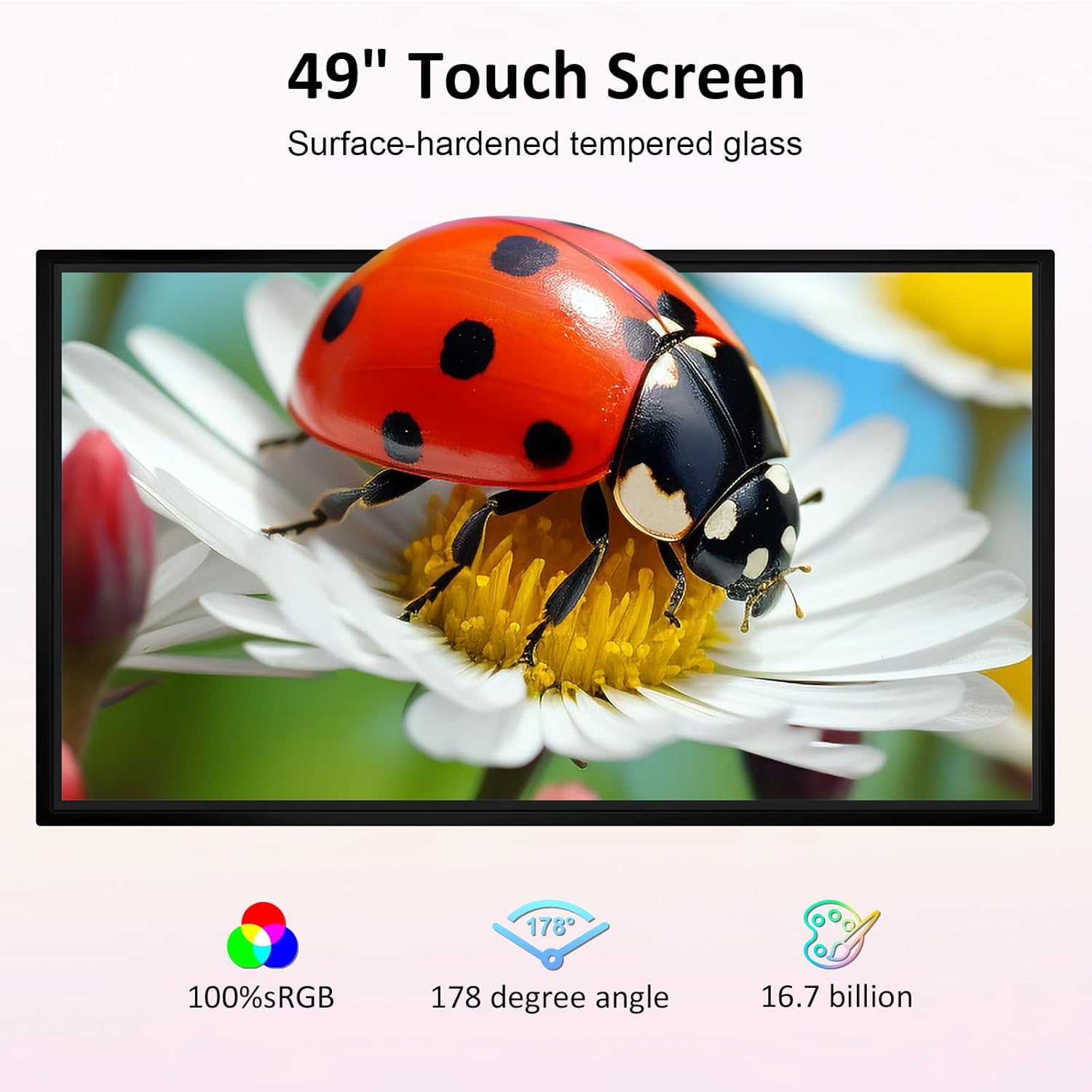49" Smart Board, Electronic Interactive Smartboard for Classroom, Screen Mirroring, 8+64GB, Android iOS 14.0, Digital Whiteboard for Presention Annotation Live Streaming(Wall Mount Included)