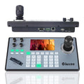 iuZee PTZ Camera Controller 4D Joystick PoE IP PTZ Keyboard with Controller 5" LCD Screen Preview, Support VISCA PELCO-P PELCO-D RS422 RS485 RS232 RJ45, for Live Streaming Meeting/Church Service/Education