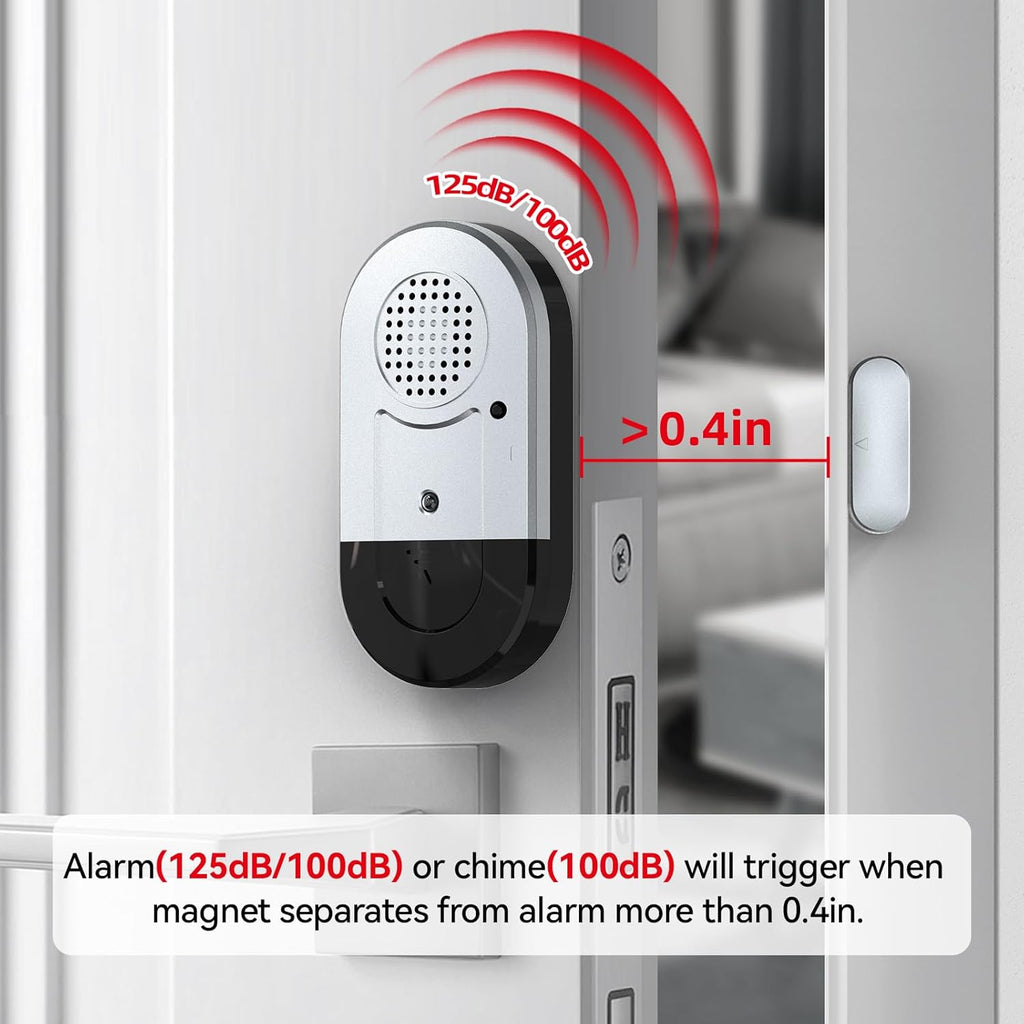 Sanjie Door Window Alarms - 5 Pack,125dB,Volume Control,Window Door Open Alarm Sensors for Kids Safety/Dementia/Pool,Wireless Sensors Keep Your Home Security,Easy to Install,Long Battery Life