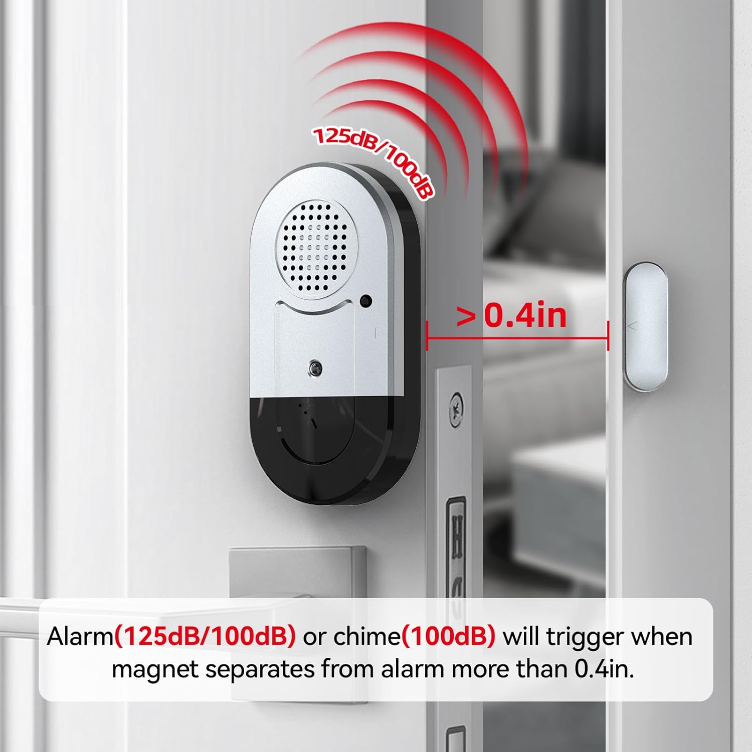 Sanjie Door Window Alarms - 5 Pack,125dB,Volume Control,Window Door Open Alarm Sensors for Kids Safety/Dementia/Pool,Wireless Sensors Keep Your Home Security,Easy to Install,Long Battery Life