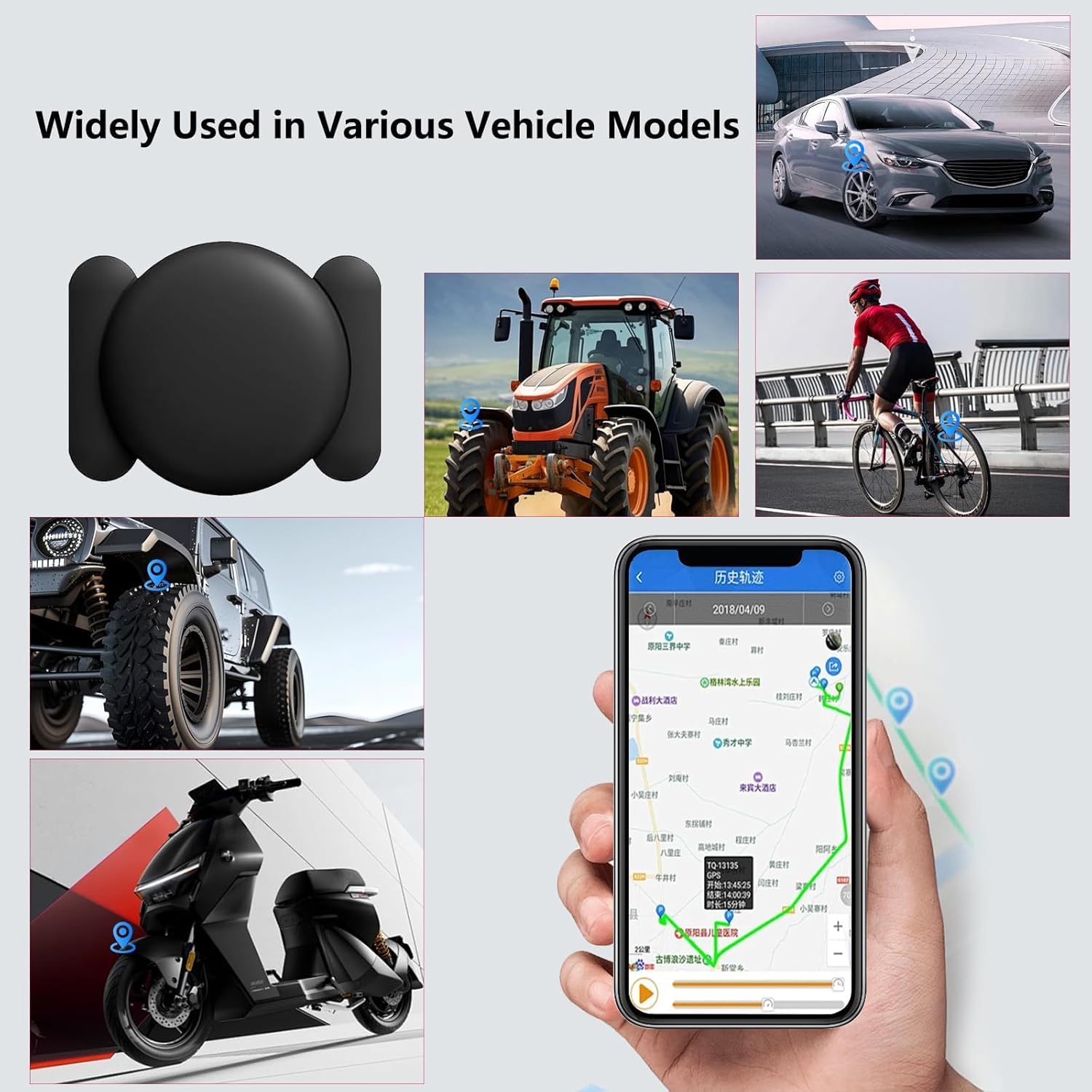 IP65 Waterproof Magnetic Mini GPS Tracker for Vehicles - Real-Time Hidden Tracking, Android Only, Anti-Theft Car Locator for Truck & Assets（Android Only）