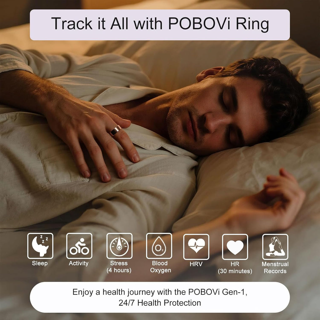 Smart Ring for Women Men- Sleep/Fitness/Stress/Heart Rate Tracker- Menstrual Records - 7 Days Battery Life - Wireless Charging - No APP Subscription - iOS & Android Compatible (Rosegold, 11)