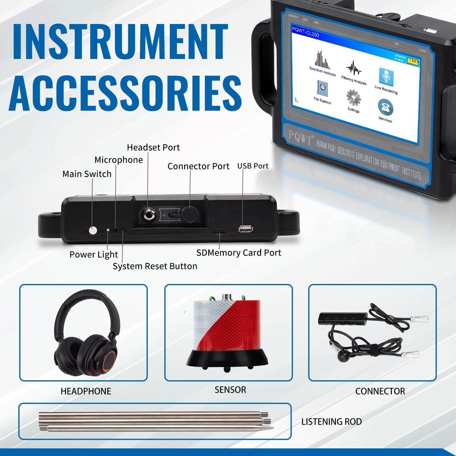 Electronic Testing Equipment for 2m Underground Pipe Locator Water Leakage Detection