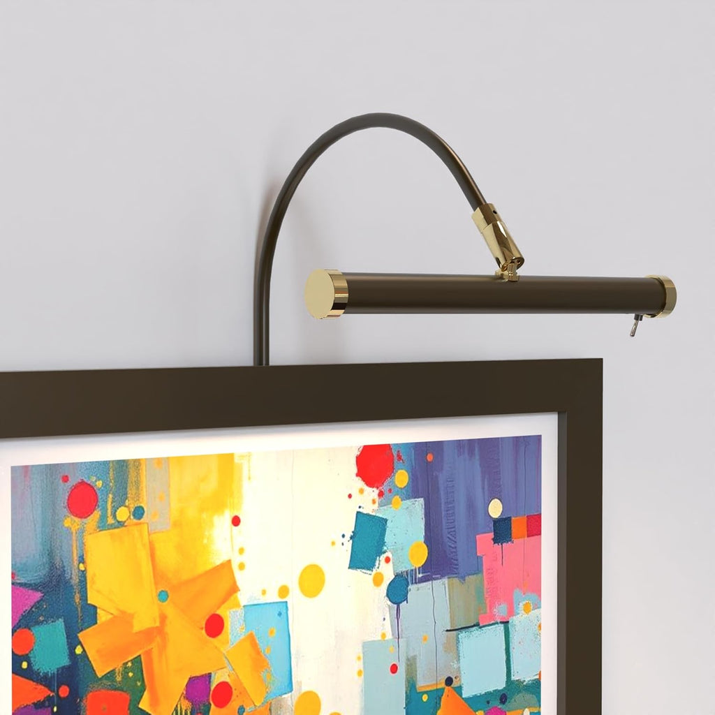 Cocoweb 9 Inch Tru-Slim Mahogany Bronze Picture Light - LED, 2700K, Adjustable Arm, Plug-in, Toggle Switch, Sleek and Compact Design