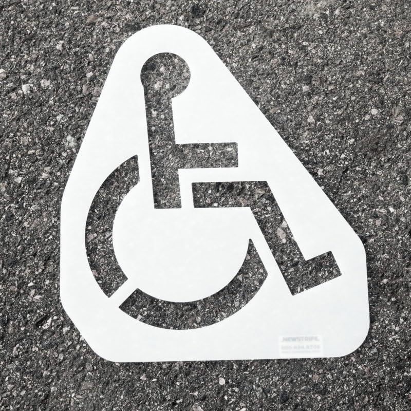 Medium Handicap Parking Stencil | Part#: 10005209 | 34.5" W x 39" H | Flexible and Durable 1/8" PolyTough Lifetime | Made in USA