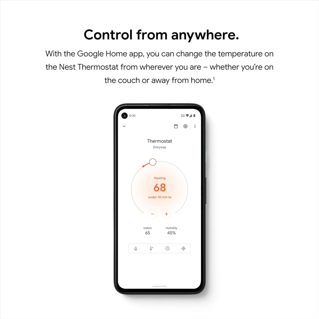 Google Nest Thermostat - Smart Thermostat for Home - Programmable Wifi Thermostat - Snow