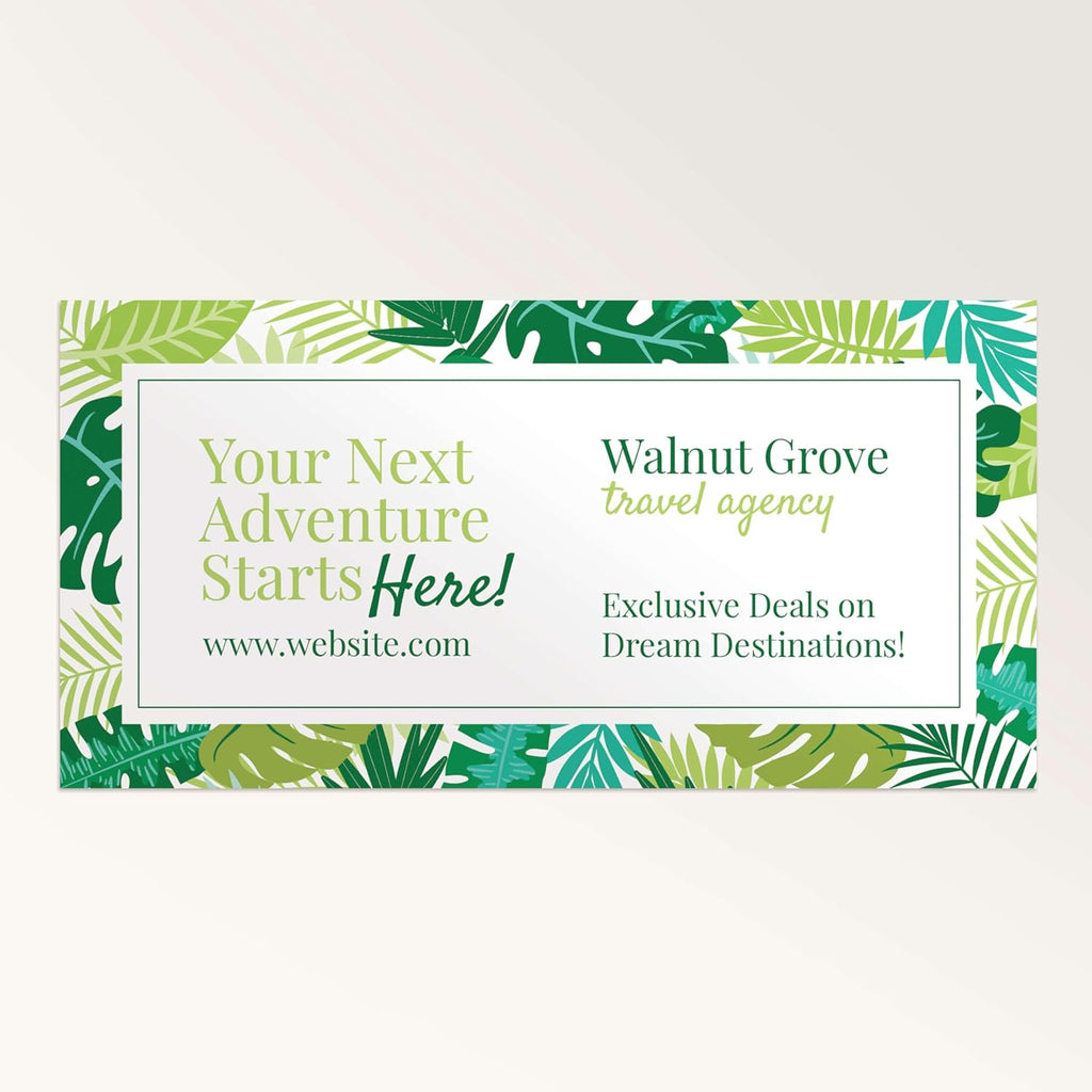 Staples Custom Scrim Vinyl Banner - 72W" x 24L" Quote Banner with 4 Grommets - Durable Outdoor Sign for Events, Promotions, and Business Advertising (Palms)