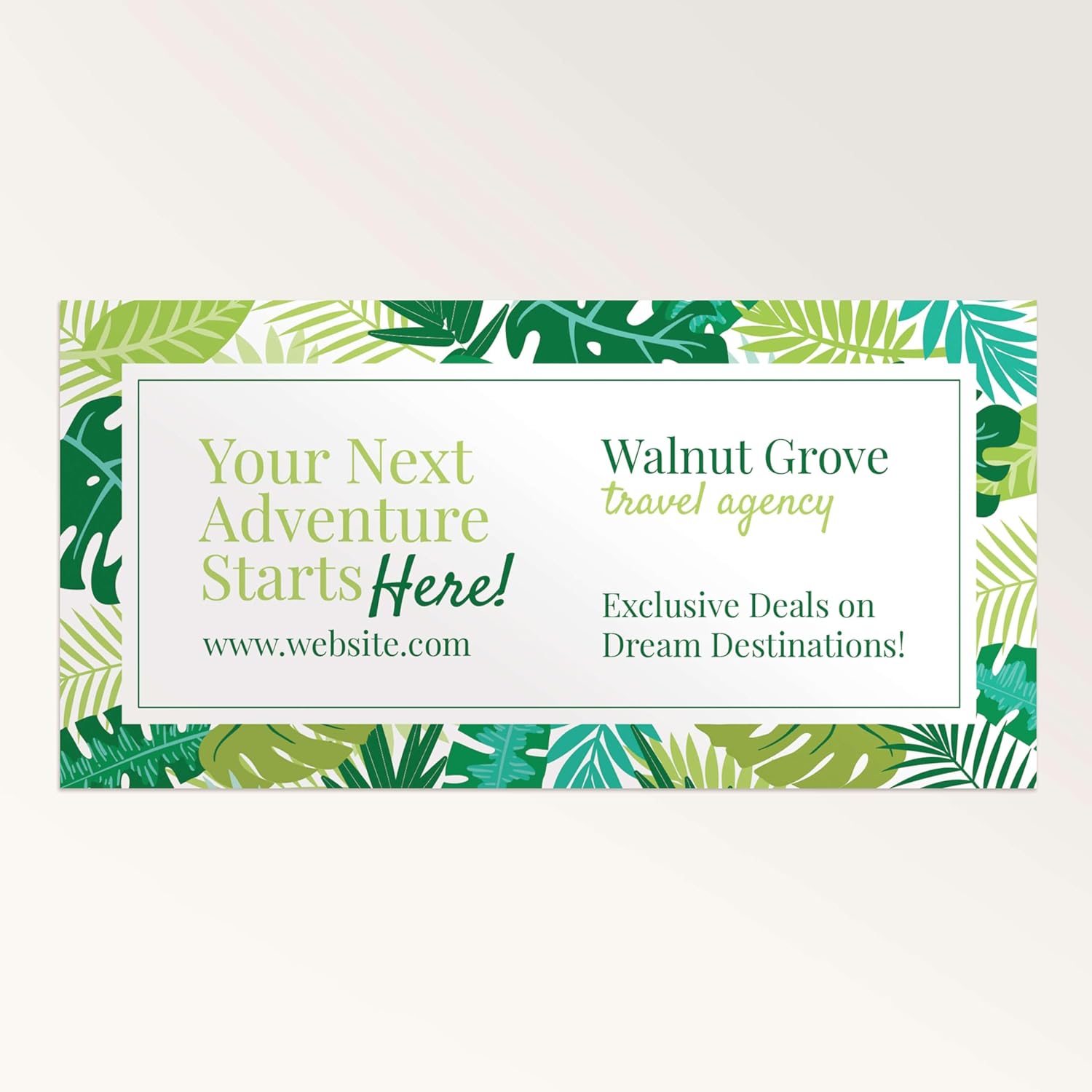 Staples Custom Scrim Vinyl Banner - 72W" x 24L" Quote Banner with 4 Grommets - Durable Outdoor Sign for Events, Promotions, and Business Advertising (Palms)