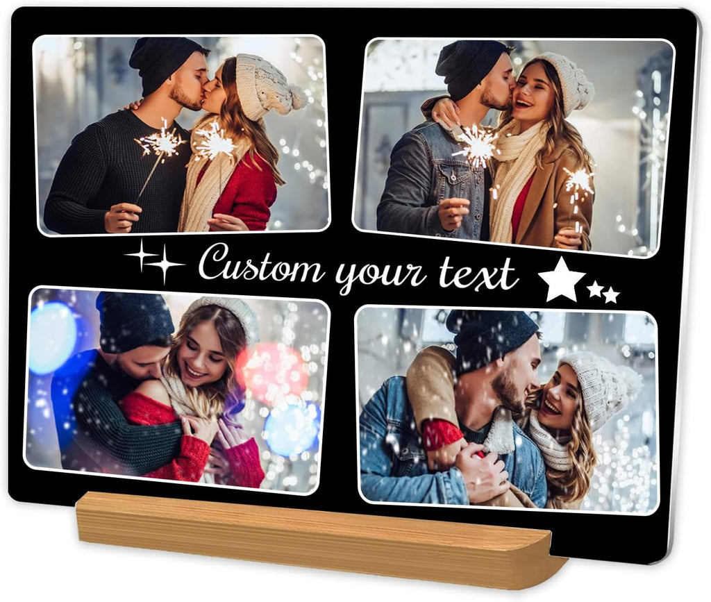 Custom Metal Photo Prints, Personalized Picture Frame with Your Photos, Customized Photo Gifts for Lovers, Couples, Family and Home Decor
