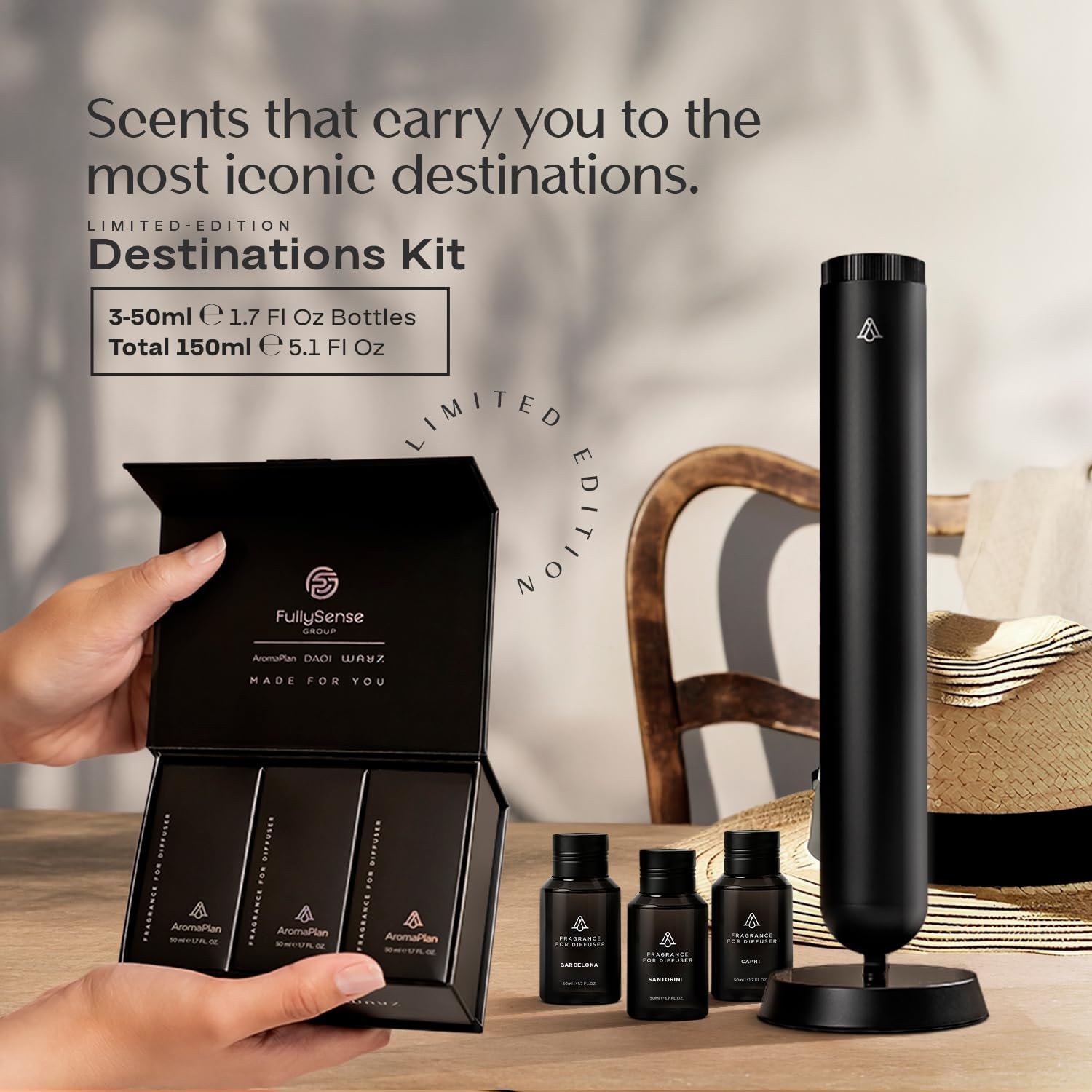 AromaPlan Home Destinations Collection Scents,Hotel Premium Collection Set- 5 Star Hotel Collection- Natural, Non-Toxic Cold Air Diffuser Oil -Gift Ready, Diffuser Oils Scent (3 Pack/1.7 fl.oz (50 ml)