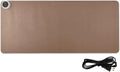 Brown Heated Desk Pad Mouse Pad 31.5x13 Inch PU Leather Desk Mat with 3 Heat Levels Large Mouse Gaming Computer Laptop Mat