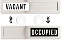 Stainless Steel Vacant/Occupied Privacy Sign for In Out Office Room Use, Vacant and Occupied Bathroom or Business Indicator Signs - Black & White Professional Design