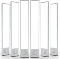 6 Pack Under Cabinet Lighting Wireless, 68 LED Rechargeable Battery Motion Sensor Light Indoor, Stick On Magnetic Closet Lights, Under Counter Lights for Kitchen, Stairs, White 16 in