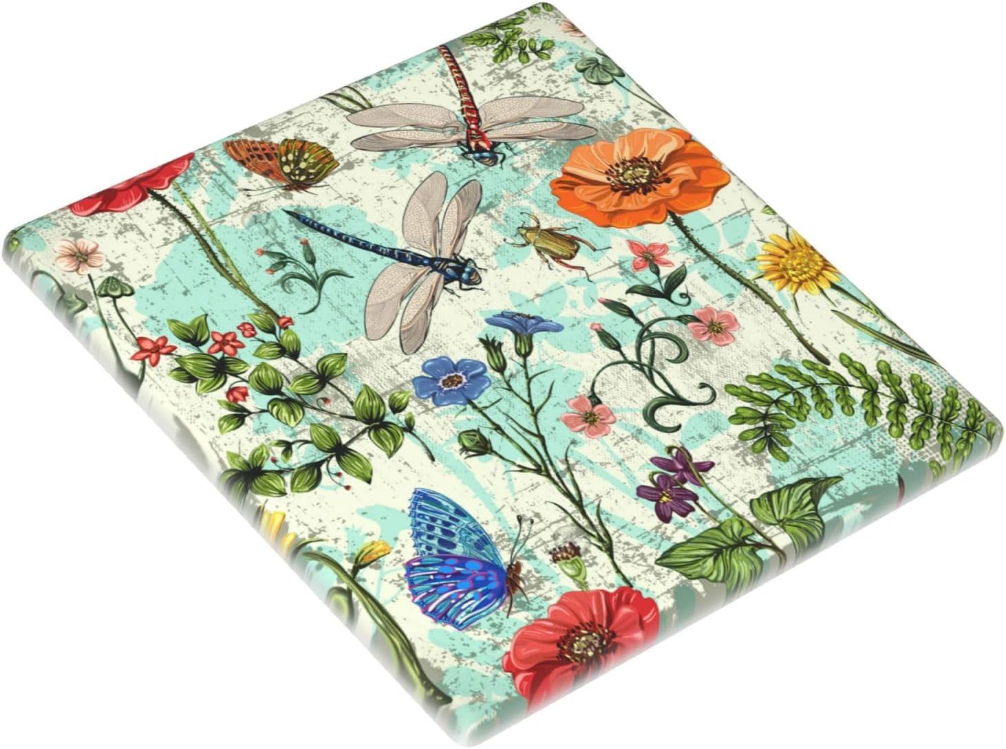 Dragonflies Flowers Butterfly 2 Gang Double Blank Outlet Light Switch Cover Decorative Wall Plate Cover For Home Living Bedroom Kitchen Decorative