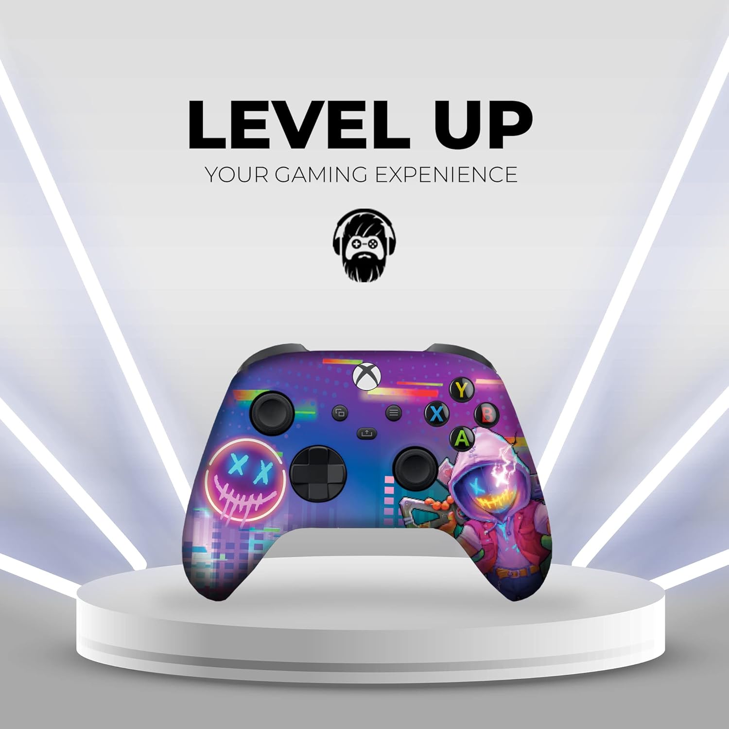 DreamController Neonabyss Custom X-box Controller Wireless compatible with X-box One/Series X/S Proudly Customized in USA with Permanent HYDRO-DIP Printing (NOT JUST A SKIN)