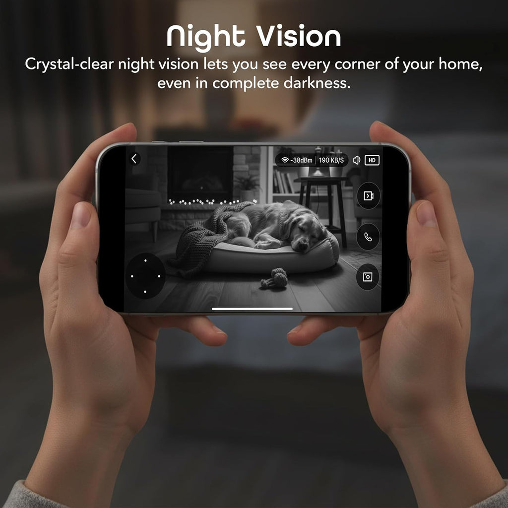 Geeni Scope Ultra 2K 360 Smart Auto-Follow Indoor Camera – 1440p Video Resolution, Wi-Fi Connectivity, Alexa & Smartphone Control, Wall Mountable, Pet & Elderly Monitoring Camera, White