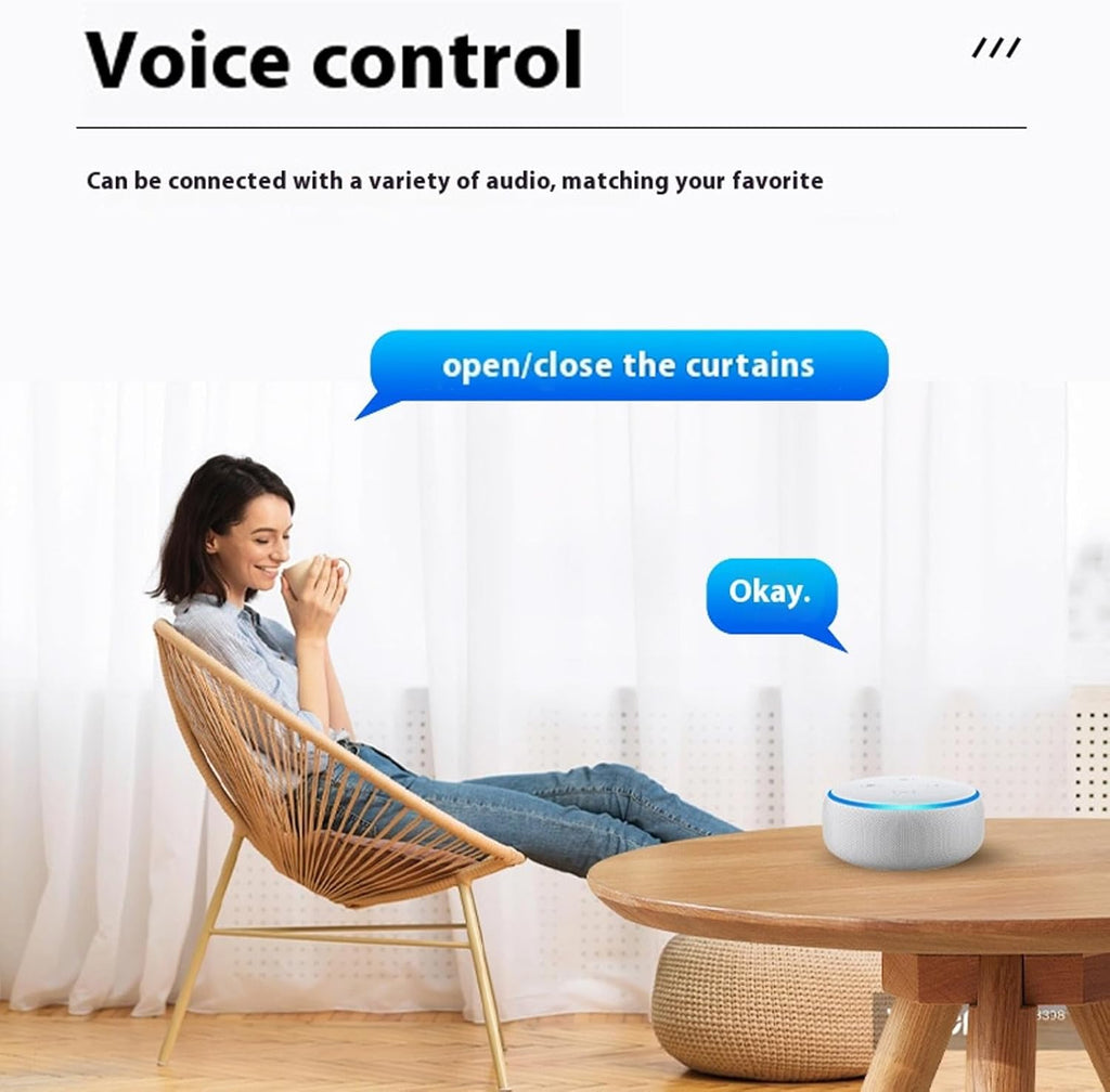 Garosa Smart Curtain Motor, WiFi Electric Automatic Window Curtain Opener with Quiet Mode Below 25dB for Roman Rod T U Shape Tracks