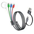 Travel Essentials, 4 in 2 Multi Charging Cable for Apple Watch Charger/iPhone Charger,USB C Cable Cord for iPhone 17-11/iWatch Ultra/10-2/Galaxy S25-S20, Android Phones, MP3-MultiColor,5FT