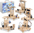 5-in-1 ESP32 STEM Kits for Kids Age 8-12, Wooden 3D Puzzle Toys Smart Home School Educational Science Building Kit for Students, Engineering Model Kits Birthday Gift Craft for Teen Boys Girls