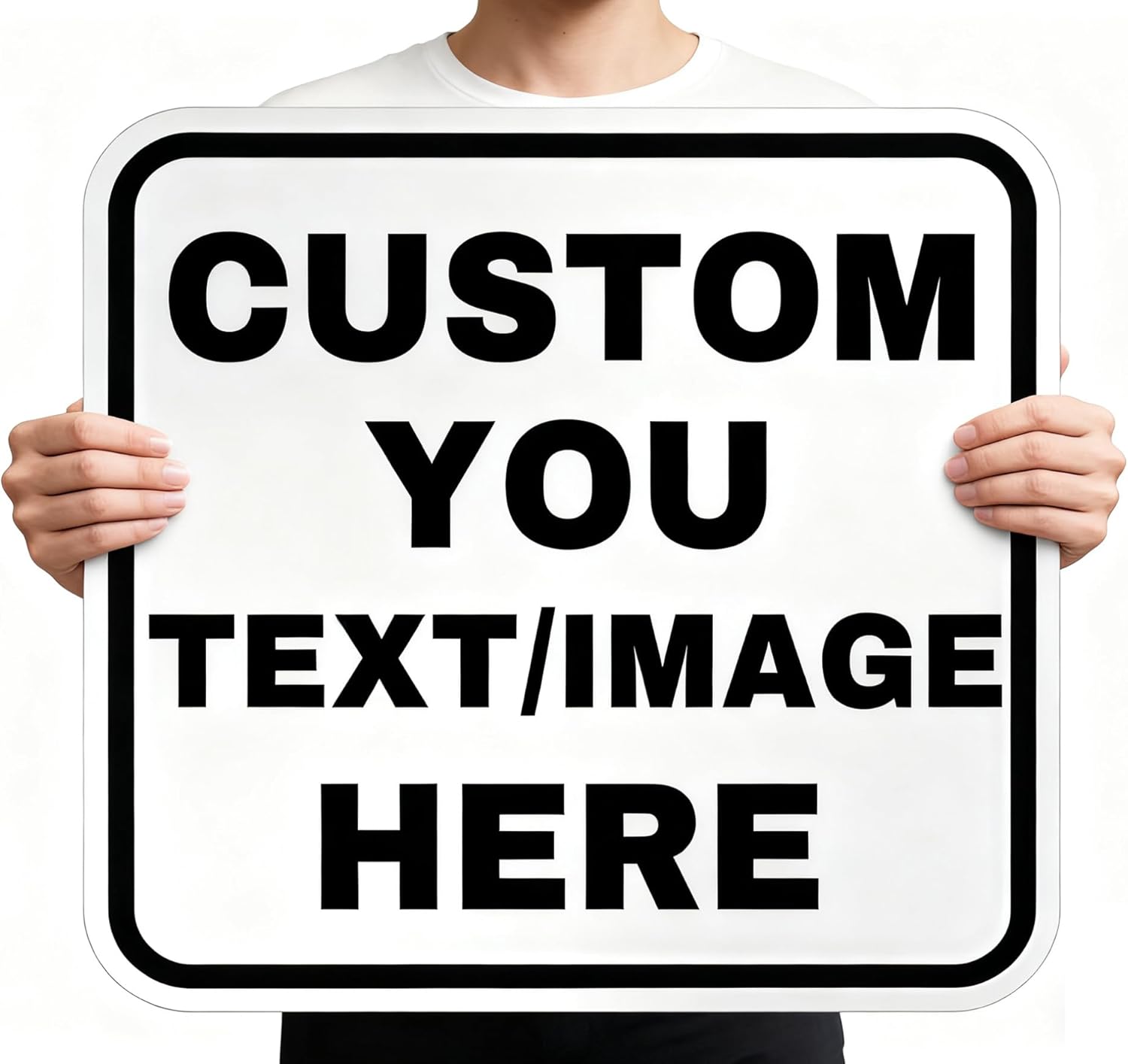 Custom Aluminum Signs – Personalized Weatherproof Metal Signs for Indoor & Outdoor Use – Multiple Sizes – Add Text/Logo – Optional Reflective & Double-Sided Printing – for Home, Business, Hazard, Garden, Door & Commercial Use (square, 28x28inch)