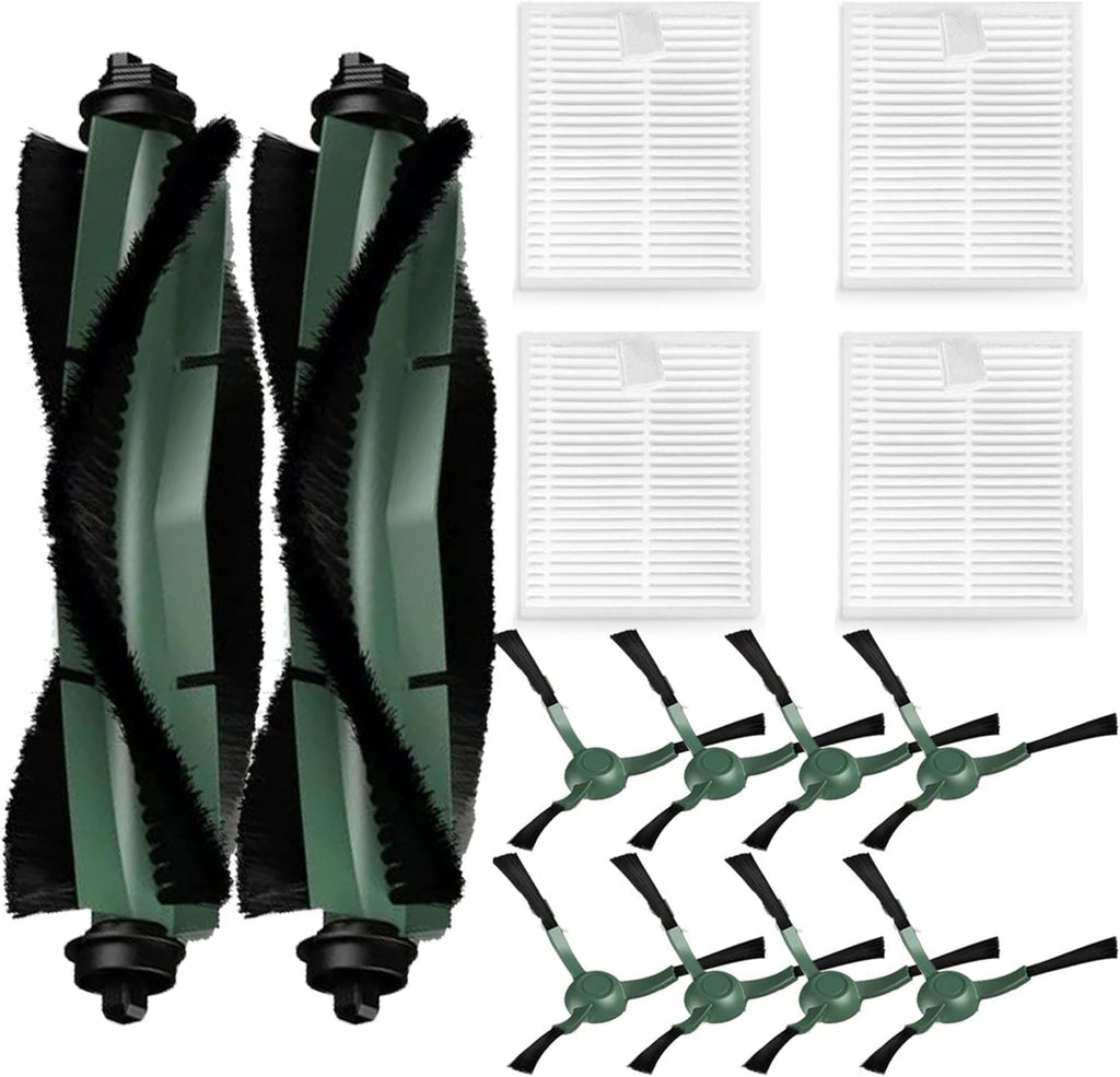 14 Pack Accessories Kit for iRobot Roomba Essential Series Q052-Vac2 105 Q0120 Y0140 Y0110 Q011 Robot Vacuum Cleaner,2 Roller Brush＆8 Side Brushes＆4 Hepa Filters (14 Packs)