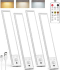 Under Cabinet Lighting Wireless, 2200mAh Rechargeable Battery Operated Motion Sensor Light Indoor, 3 Color Temps Under Counter Light, Dimmable Wireless Closet Lights w/Remote for Kitchen,Pantry,4 Pack