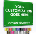 Custom Metal Signs, Personalized Aluminum, Customized Safety, Business Signs - Waterproof, White Aluminum (Green Background, 12x8 In)