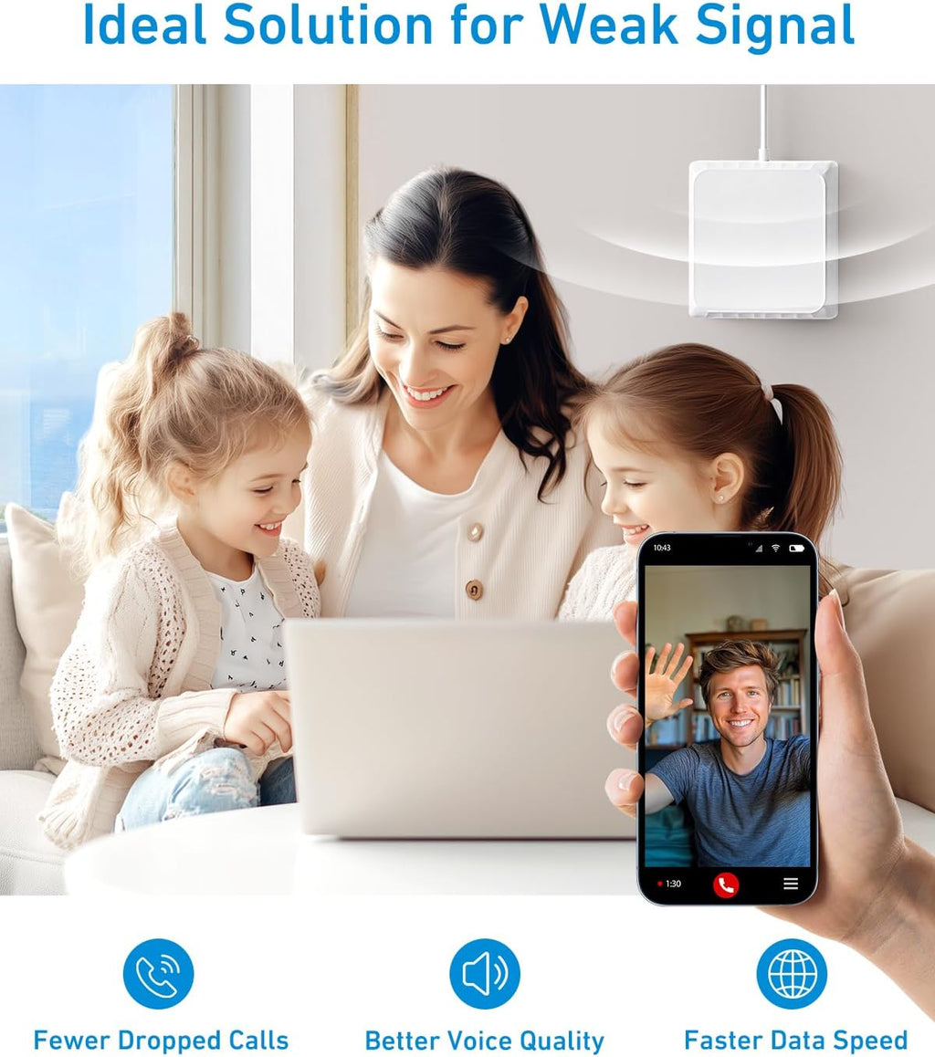 Cell Phone Signal Booster for Verizon and AT&T | Up to 4,500 Sq Ft | Boost 4G LTE 5G Signal on Band 12/13/17 | 65dB Dual Band Cellular Repeater with High Gain Antennas | FCC Approved