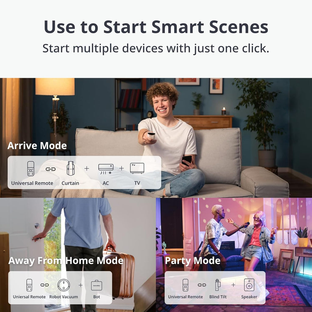 SwitchBot Universal Remote Control with Hub Mini Matter Enabled with Remote, Multi-use Smart Remote with Customize App, Control 25 IR/Bluetooth Devices and 10 Scenes