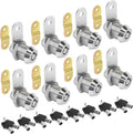 Cam Locks RV Storage Lock Keyed Alike,5/8" Cylinder Fits on 3/8" Max Door Thickness, RV Compartment, Camper, Trailer, Vending Machine Replacement Set with 16 Keys, Chrome Finish(8, 5/8 Inch)