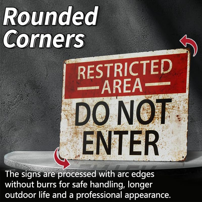 dingleiever-Restricted Area Sign -Do Not Enter Wall Art Sign 812 inch