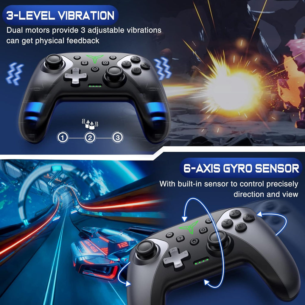 Wireless Switch Controller for Nintendo Switch 2/Switch 1/Lite/OLED Controller, Switch Controller with a Mouse Touch Feeling on Back Buttons, Extra Switch Pro Controller with Wake-up,Programmable, Turbo Function