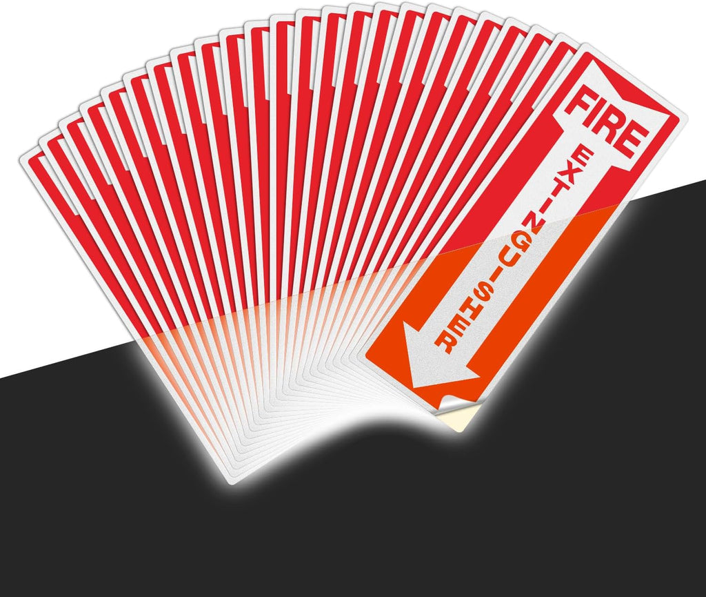 T&R Fire Extinguisher Inside Sign Stickers - 24 Pack - 12x4 inches Reflective Label, UV resistant, waterproof, fade and scratch resistant, suitable for indoor and outdoor