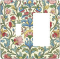 Outlet Covers Boho Red Floral Morris Plant Leaves 1 Toggle 1 Rocker Combination Decorative Wall Plate Electrical Switch Plates Light Switch Cover Plate For Farmhouse Cabin Decor