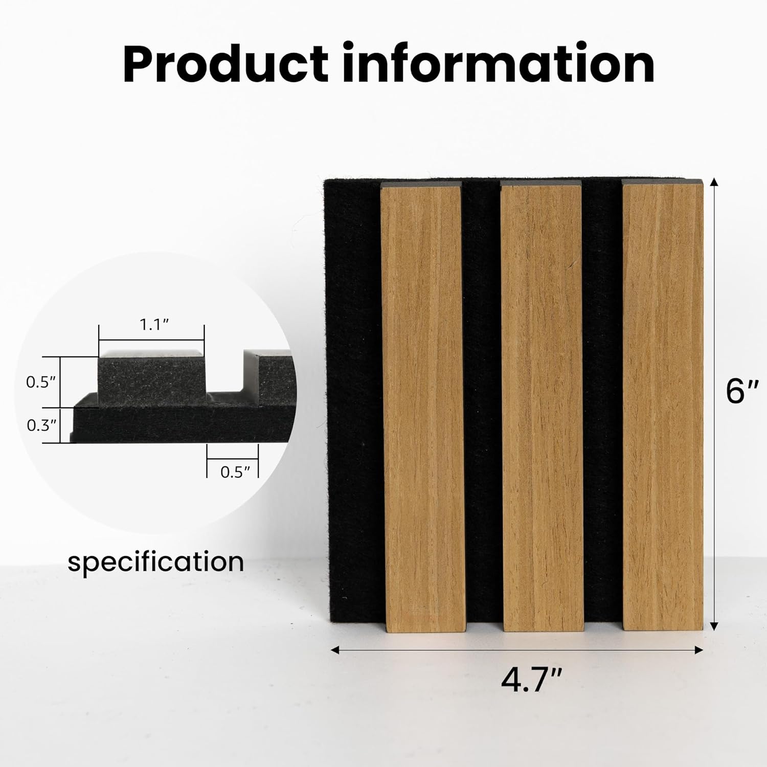 Sample Wood Salt Acoustic Wall Panels, Soundproof Wooden Wall Panels, 3D Fluted Sound Absorbing Panel, Teak, Sample Pack